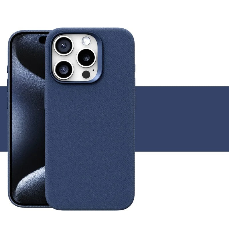 Case para iPhone Flanela de Couro Azul