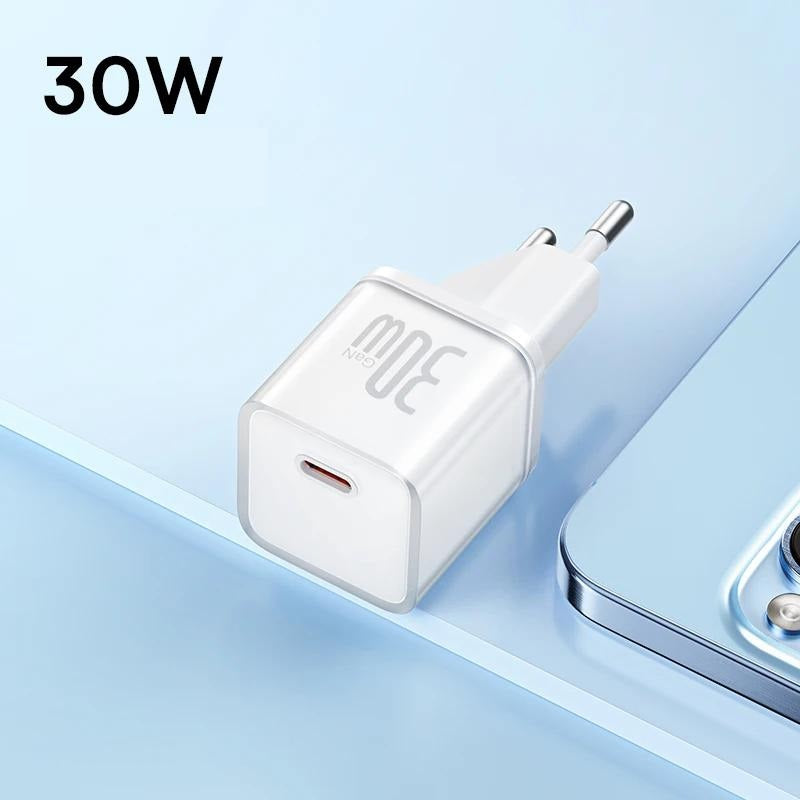 Carregador Rápido 30W + Cabo 100W Baseus GaN 5 USB Tipo C