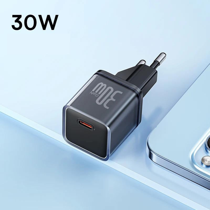 Carregador Rápido 30W + Cabo 100W Baseus GaN 5 USB Tipo C