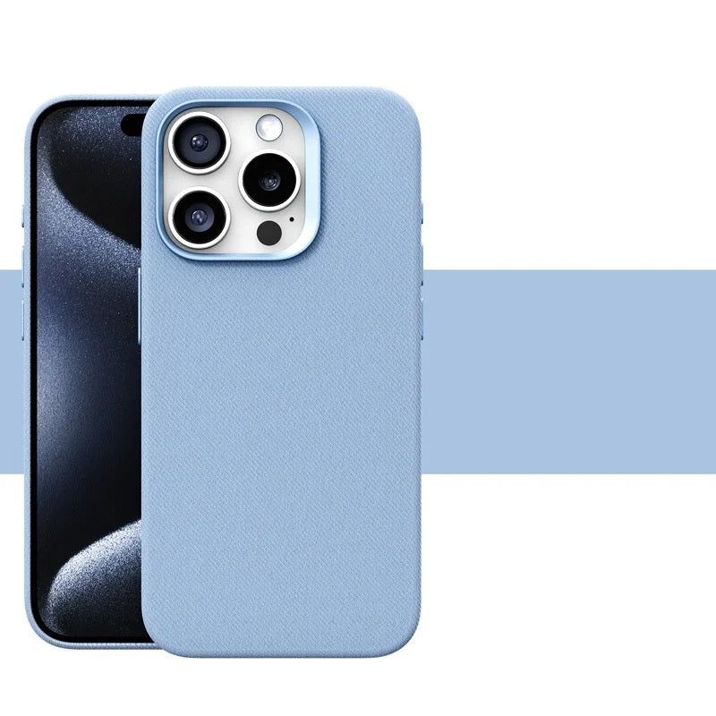 Case para iPhone Flanela de Couro Azul Claro