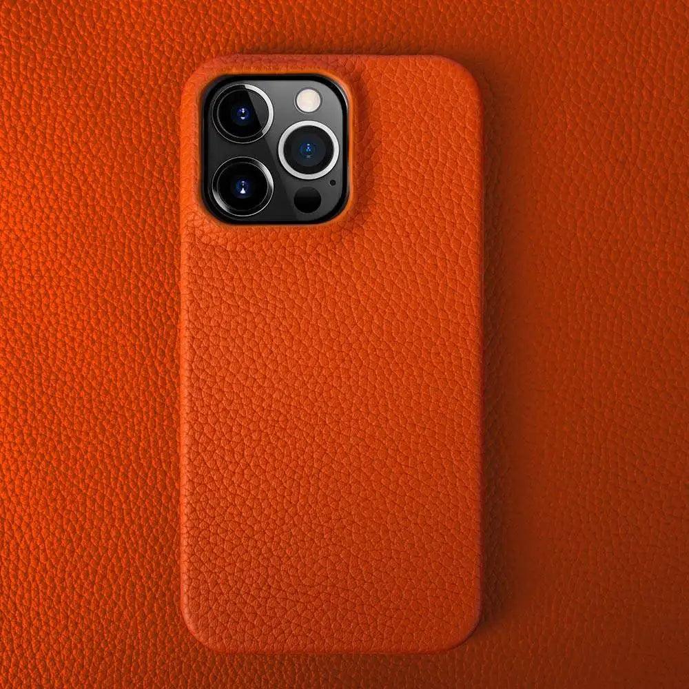 Capa para iPhone Couro Laranja