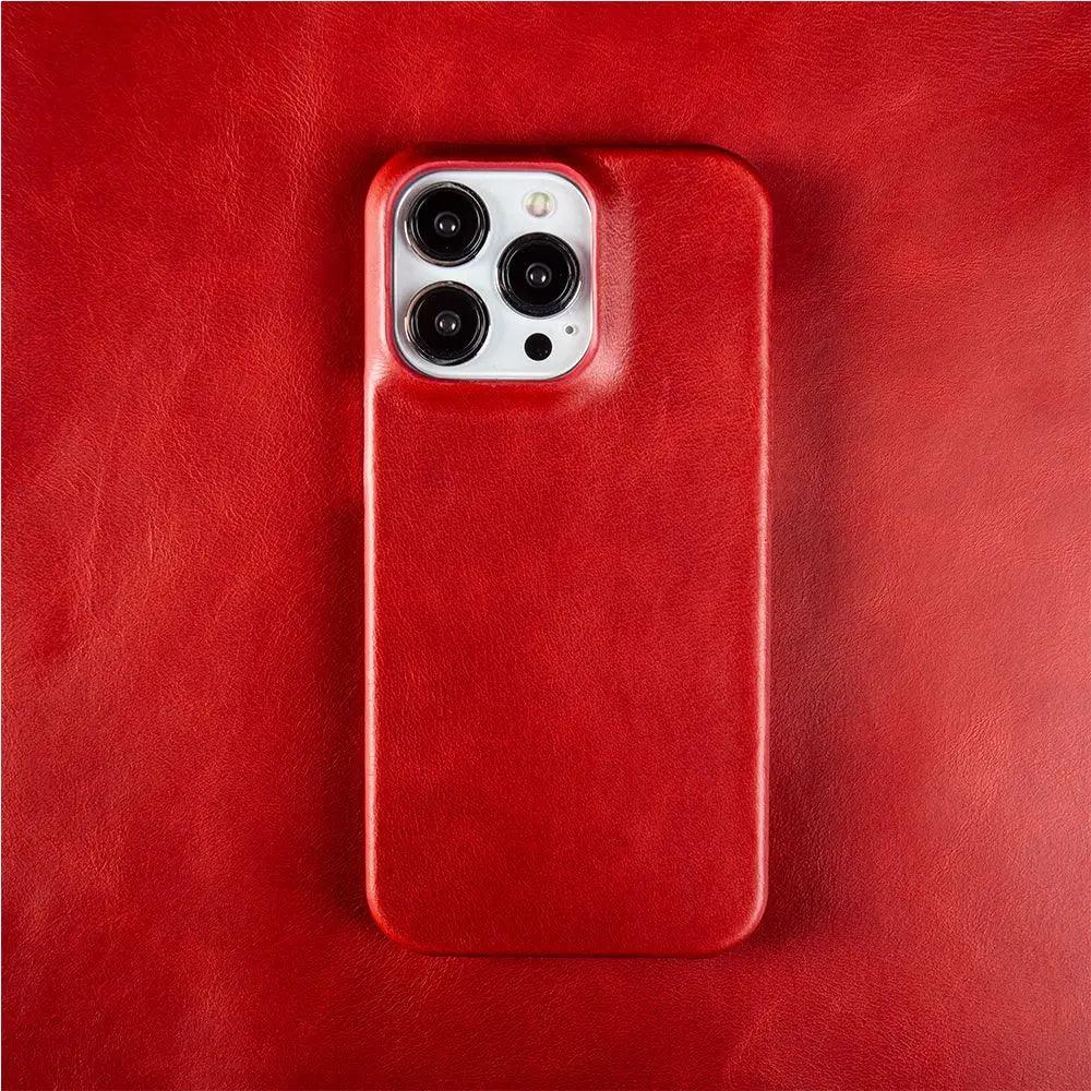 Capa para iPhone Couro Vermelho