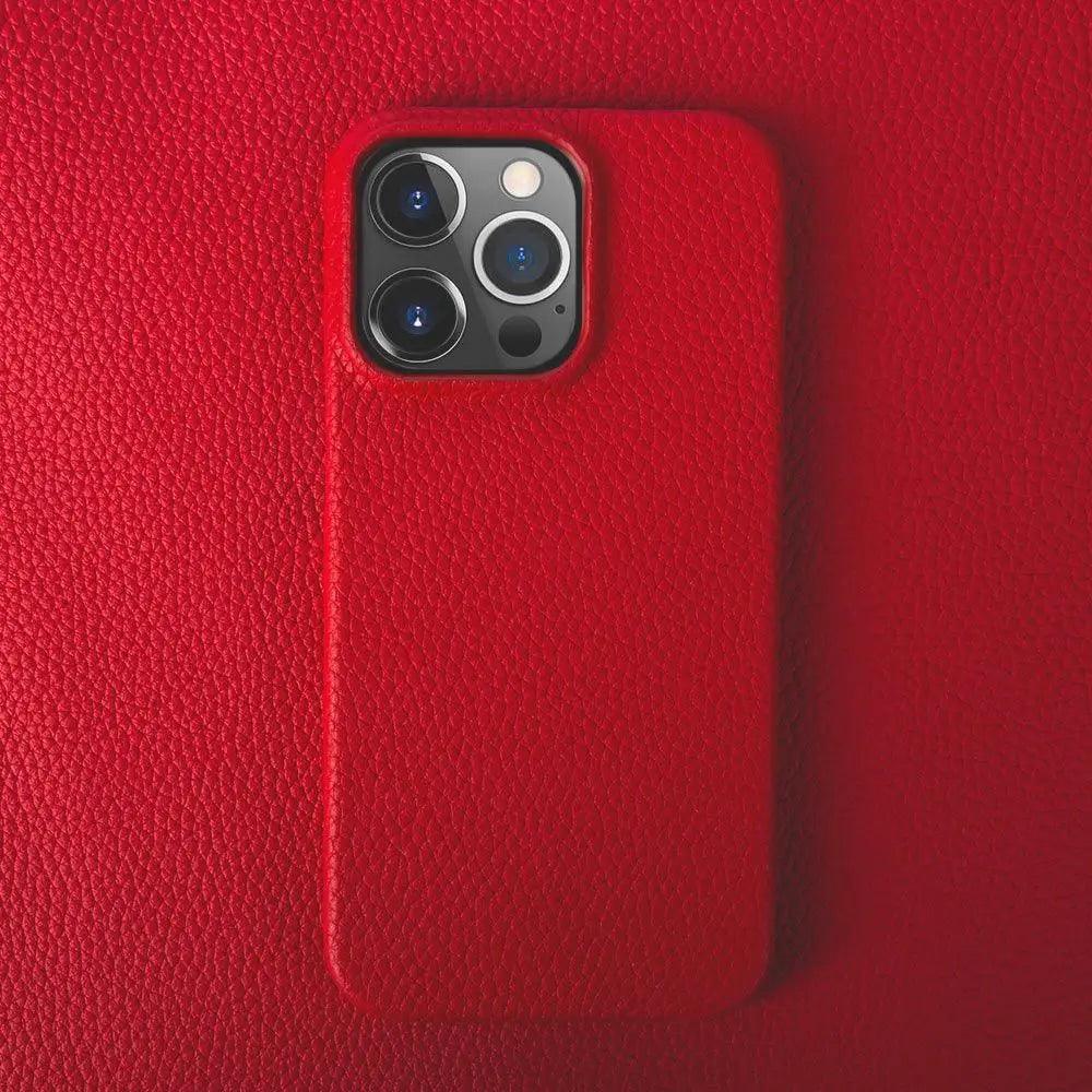 Capa para iPhone Couro Vermelho