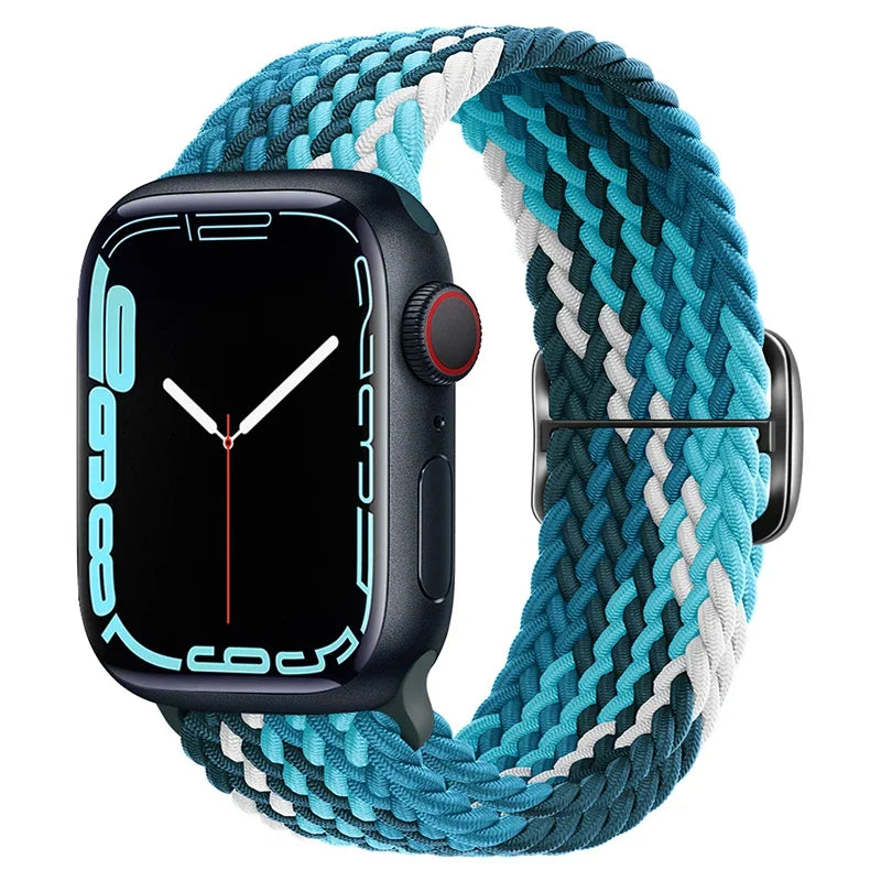 Pulseira para Apple Watch Trança Elástica Neon Azul