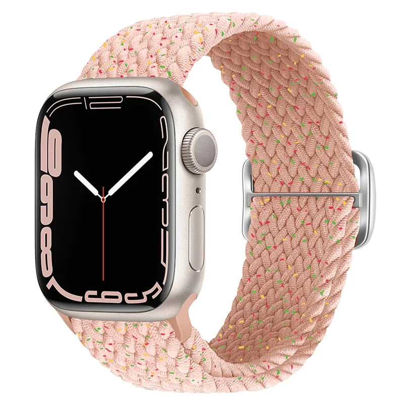 Pulseira para Apple Watch Trança Elástica Multi- Cor Rosa