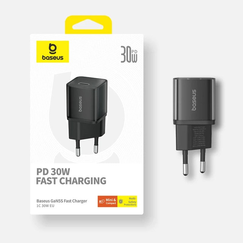 Carregador Rápido 30W + Cabo 100W Baseus GaN 5 USB Tipo C