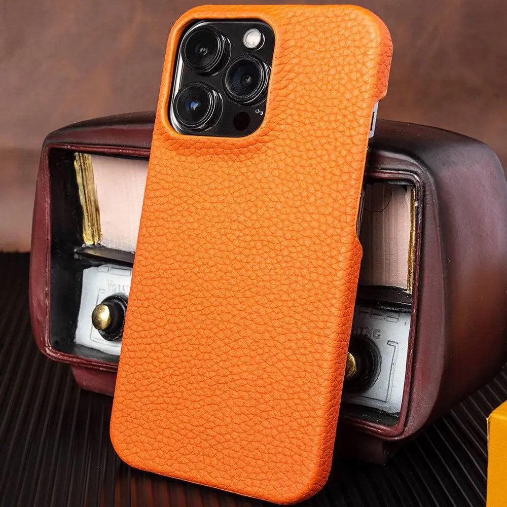 Capa para iPhone Couro Laranja