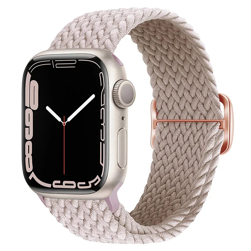 Pulseira para Apple Watch Trança Elástica Bege