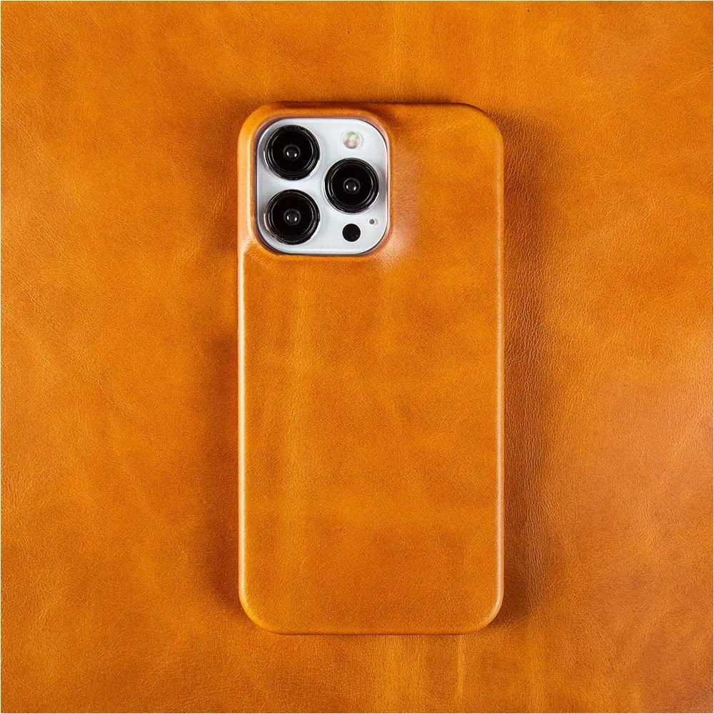 Capa para iPhone Couro Amarelo