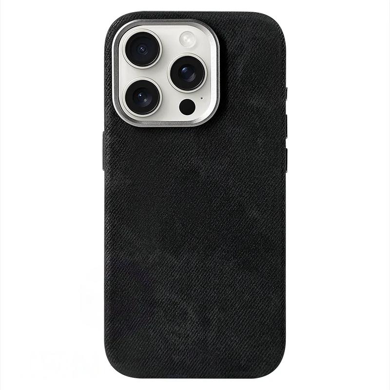 Capa para iPhone Flanela de Couro Preto