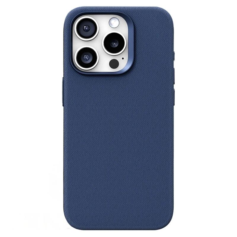 Capa para iPhone Flanela de Couro Azul