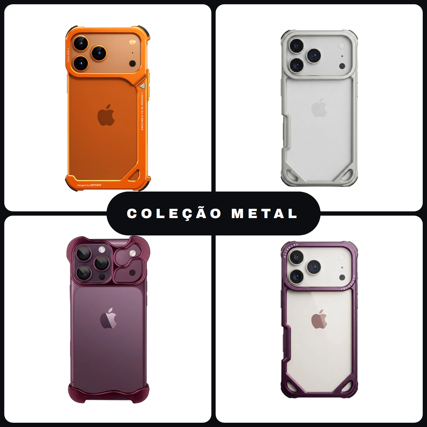 Coleção Metal da Elite Cases: Metal Rec, Naked e Metal Skull
