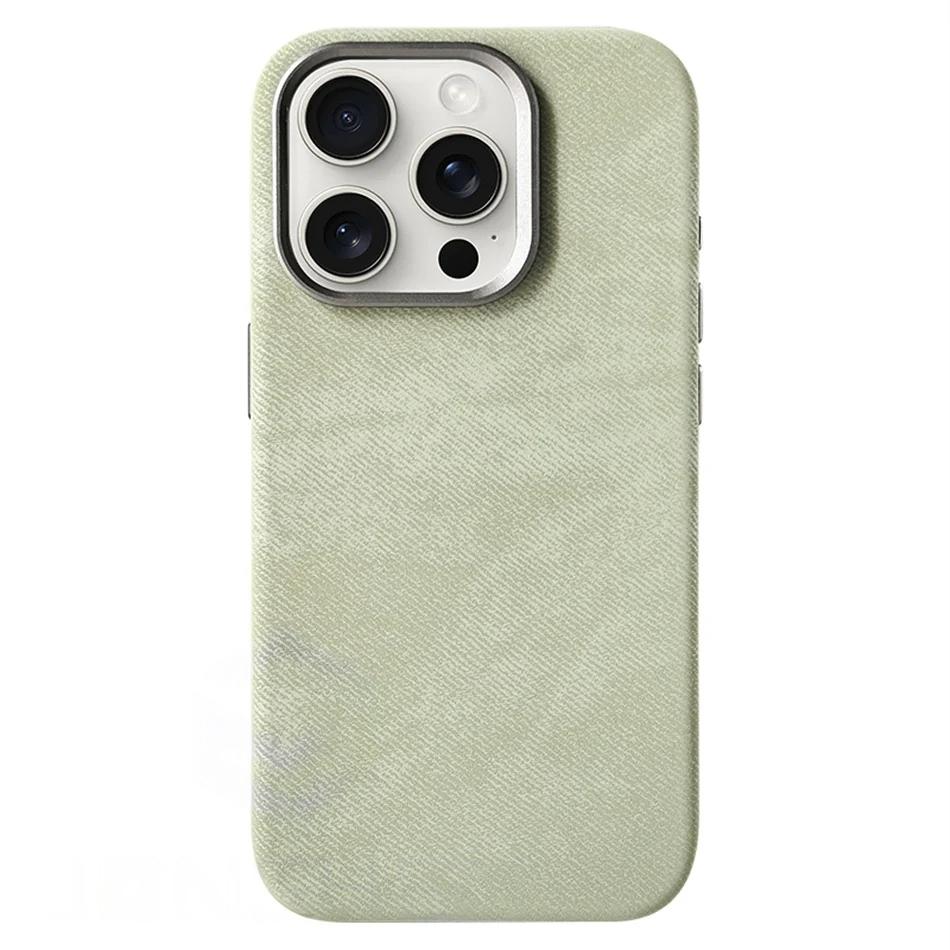 Capa para iPhone Flanela de Couro Ervilha