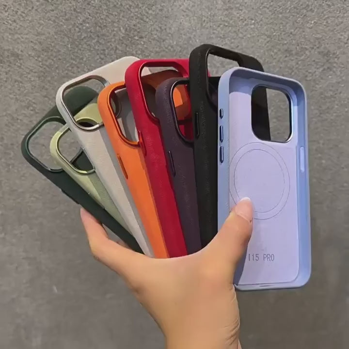 Capa para iPhone Fibra de Couro Laranja