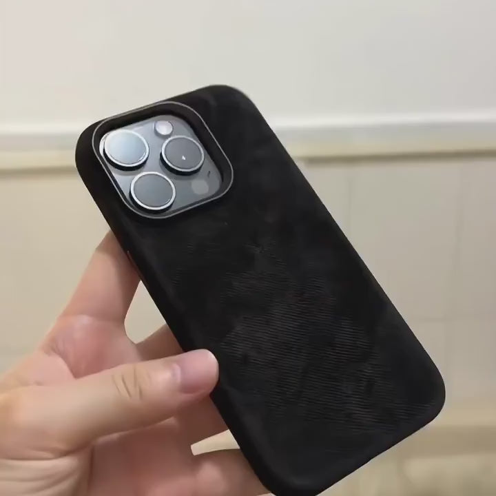 Capa para iPhone Flanela de Couro Preto