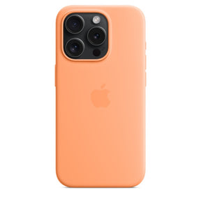 Capa para iPhone de Silicone Laranja Sorbet Série 15