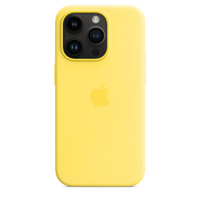 Capa para iPhone de Silicone Canary Yellow Série 14