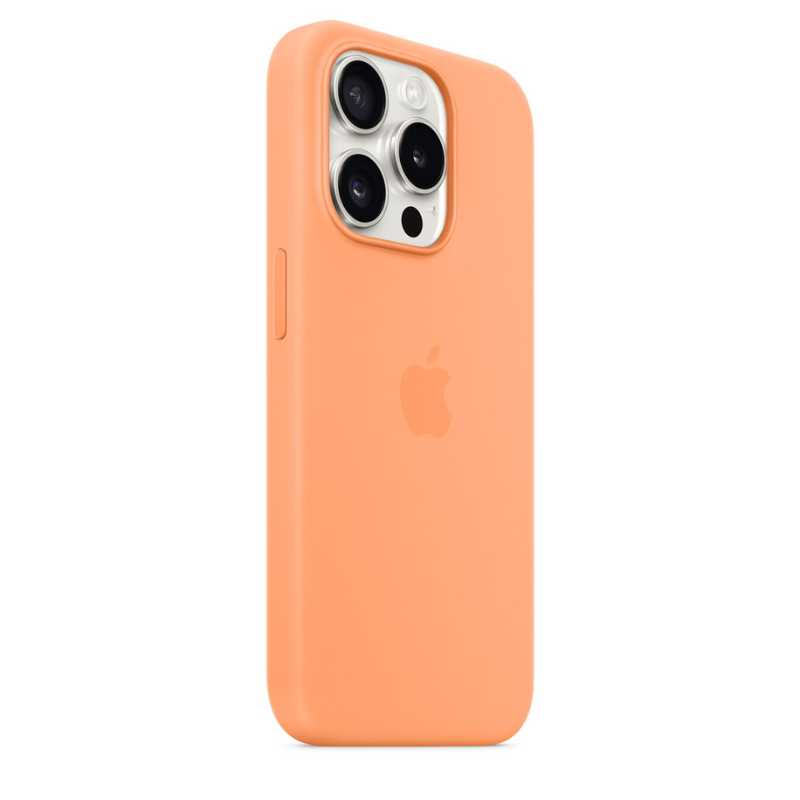 Capa para iPhone de Silicone Laranja Sorbet Série 15