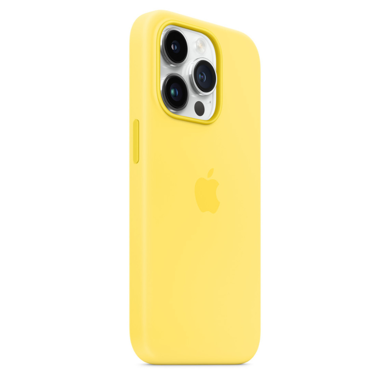 Capa para iPhone de Silicone Canary Yellow Série 14