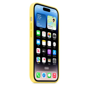 Capa para iPhone de Silicone Canary Yellow Série 14