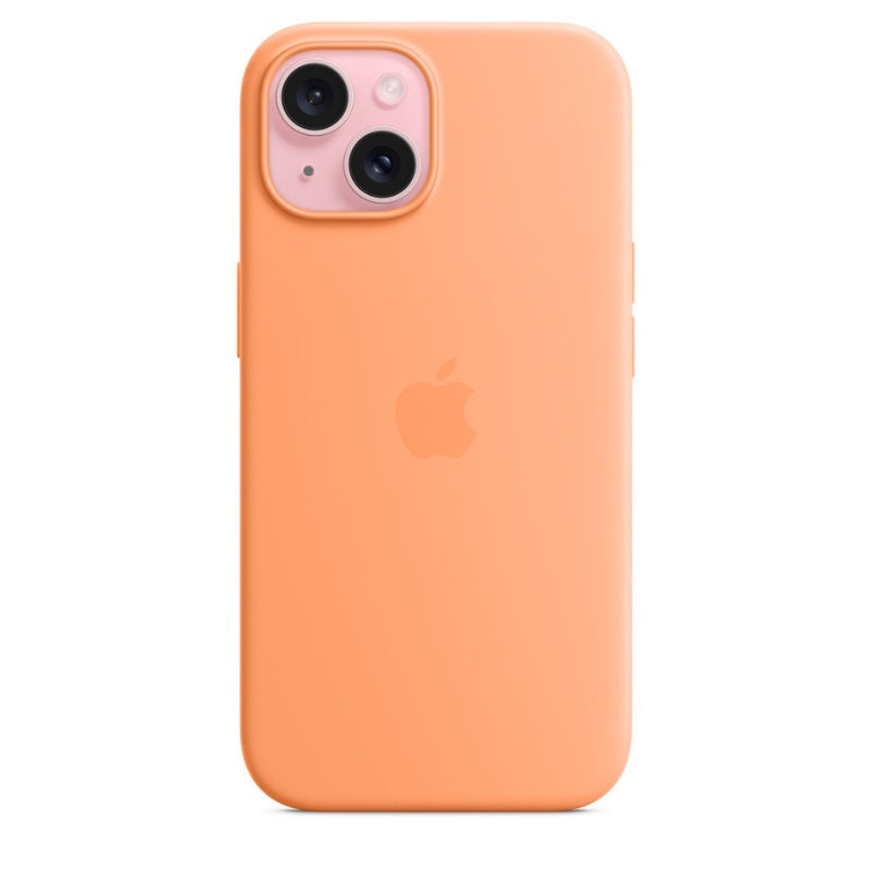 Capa para iPhone de Silicone Laranja Sorbet Série 15