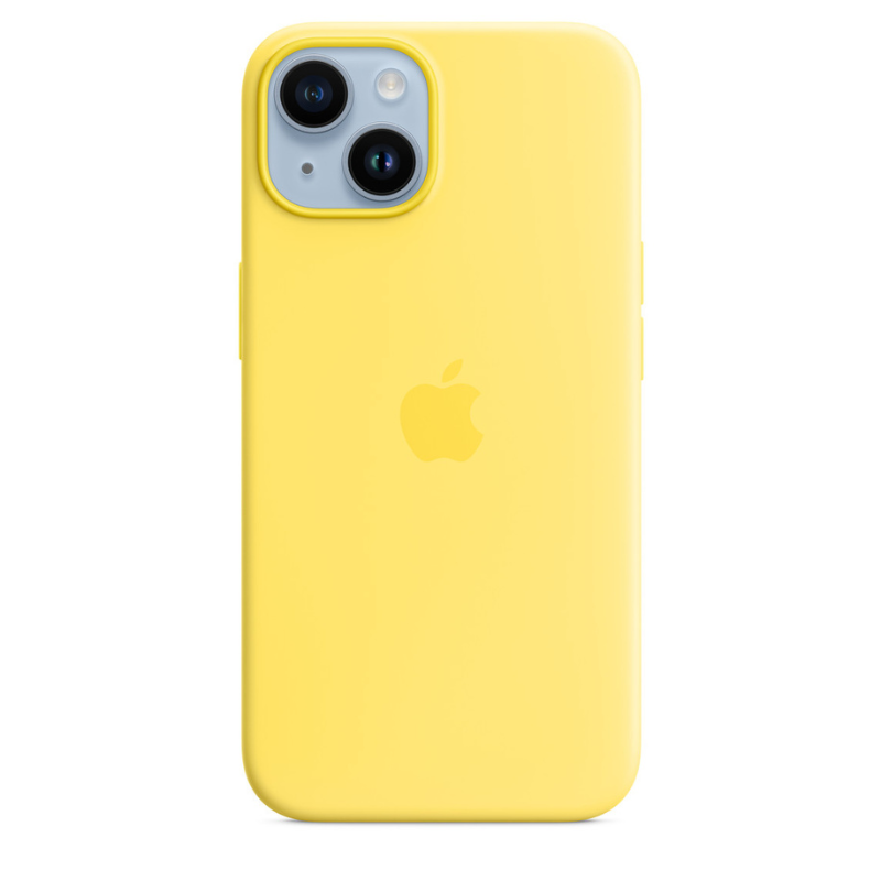 Capa para iPhone de Silicone Canary Yellow Série 14