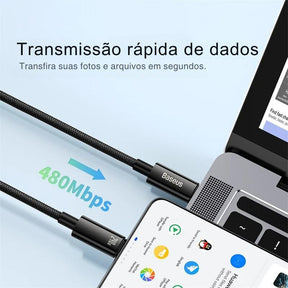 Cabo de Carregamento Rápido 240W USB Type C Baseus