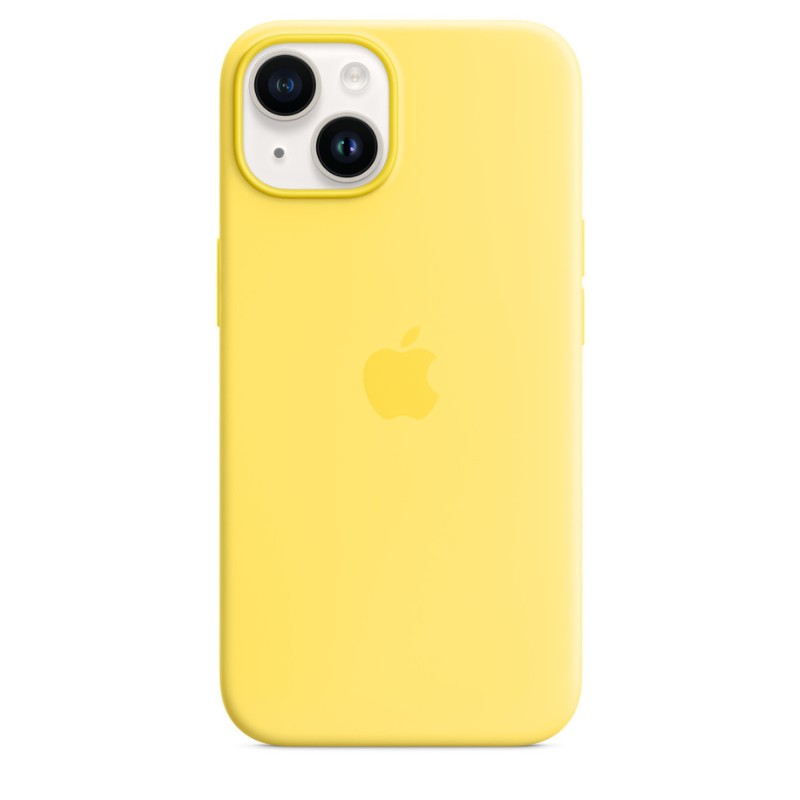 Capa para iPhone de Silicone Canary Yellow Série 14