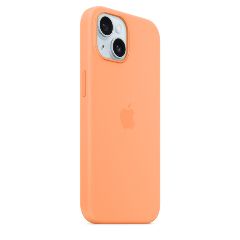 Capa para iPhone de Silicone Laranja Sorbet Série 15