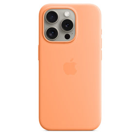 Capa para iPhone de Silicone Laranja Sorbet Série 15