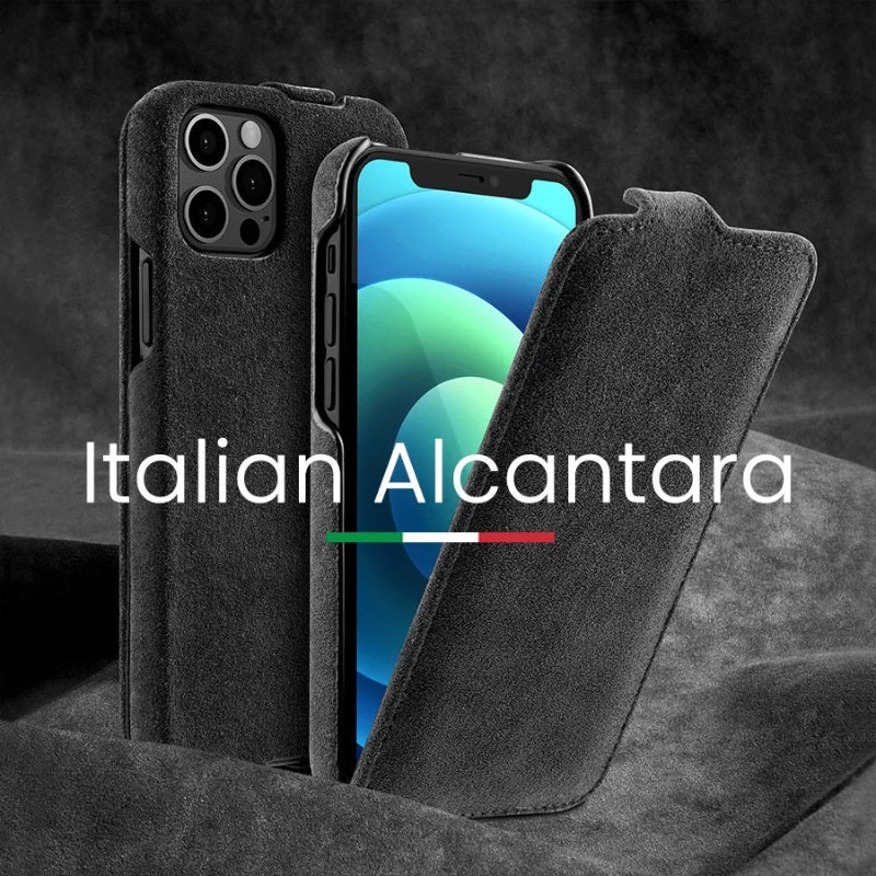 Capa para iPhone Flip em Alcântara Italiano