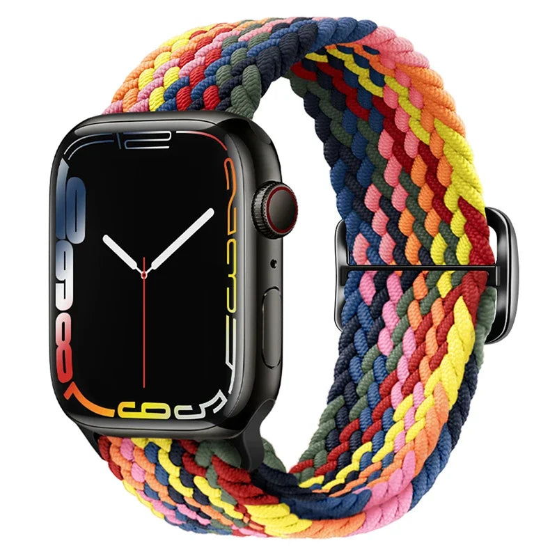 Pulseira para Apple Watch Trança Elástica Arco-íris