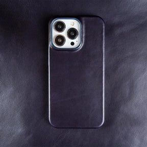 Capa para iPhone Couro Azul Cinzento