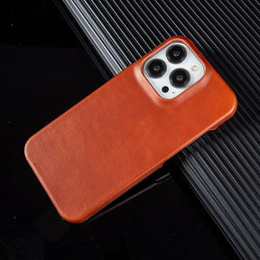 Capa para iPhone Couro Laranja Vermelha