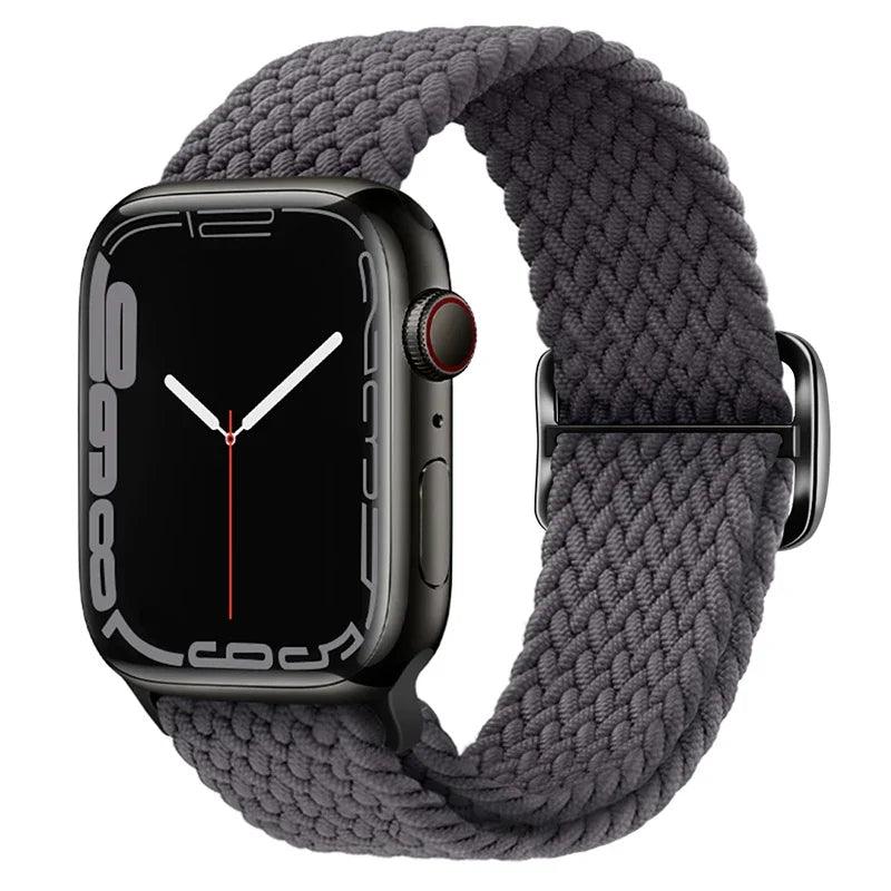 Pulseira para Apple Watch Trança Elástica Cinza Espacial