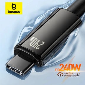 Cabo de Carregamento Rápido 240W USB Type C Baseus