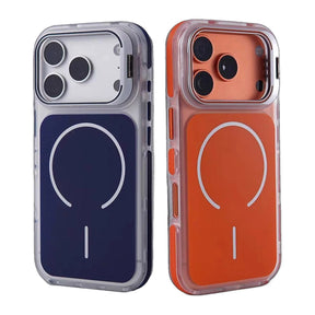 Capas para iPhone Protect Stand azul e laranja lado a lado