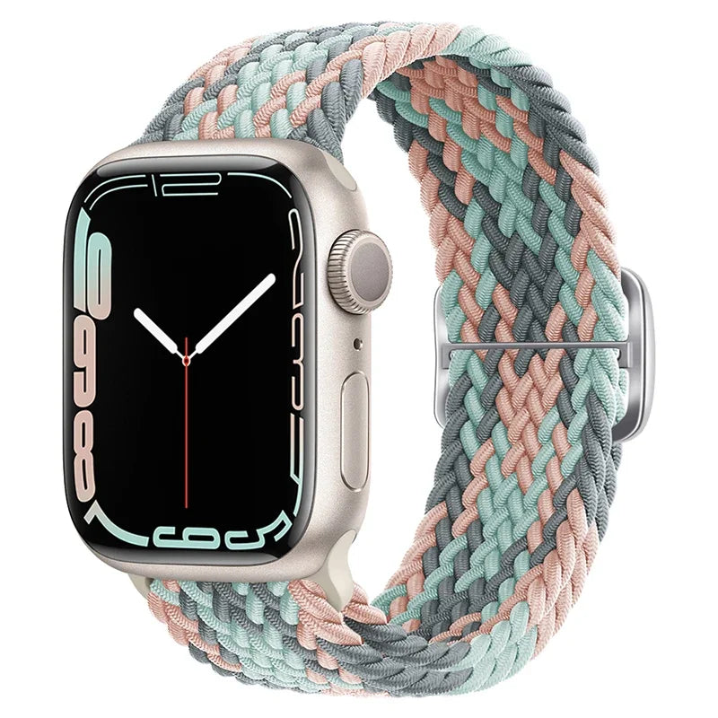 Pulseira para Apple Watch Trança Elástica Coral