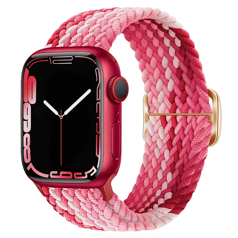 Pulseira para Apple Watch Trança Elástica Morango