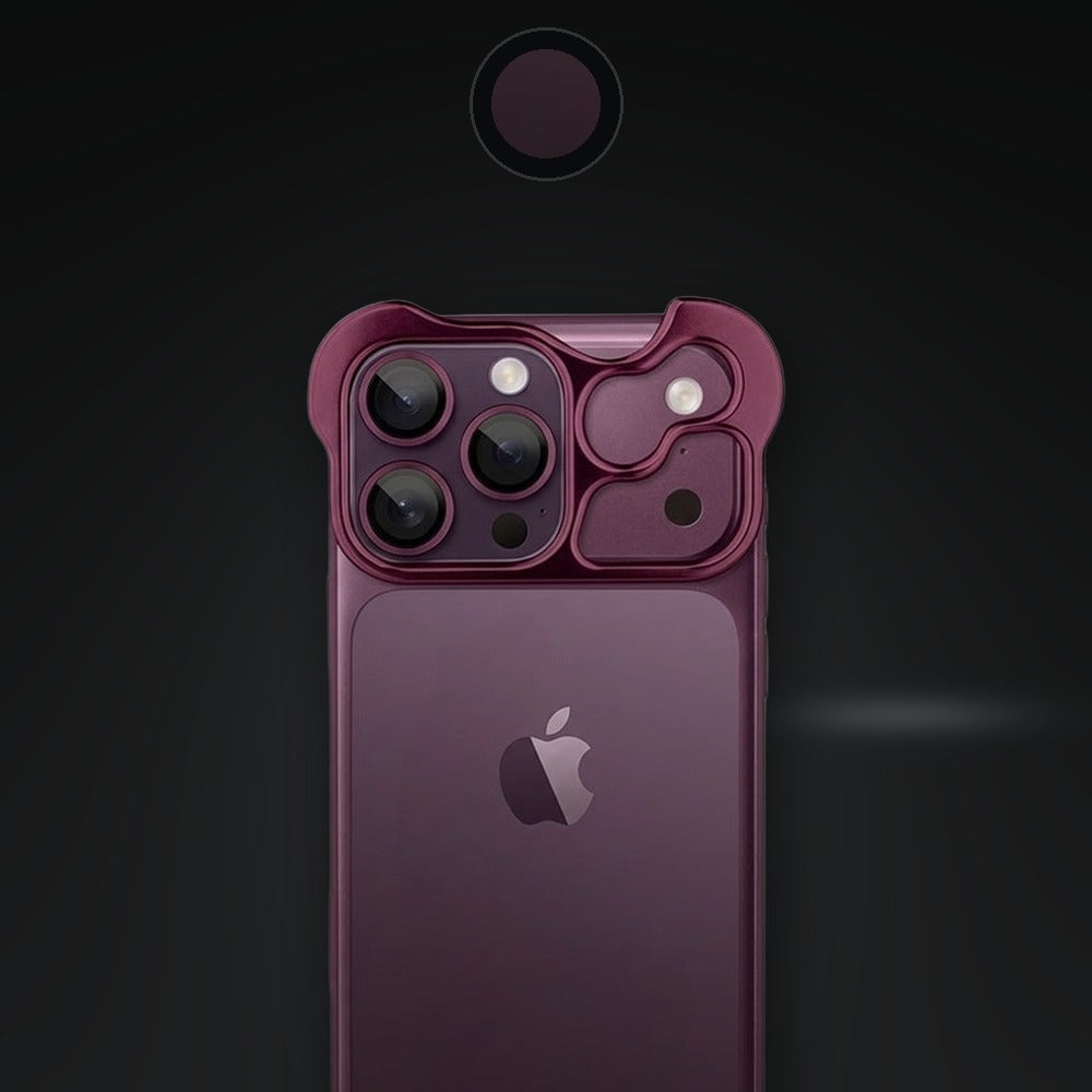 Capa para iPhone Metal Skull bordô em fundo escuro
