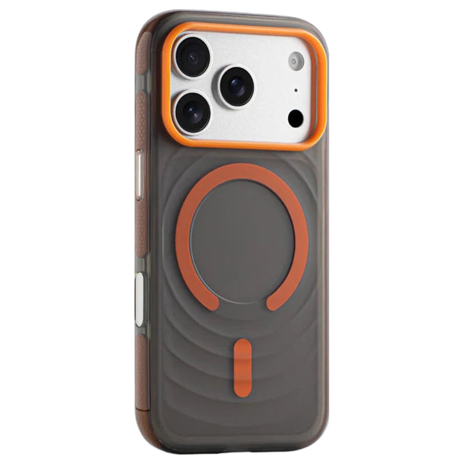 Capa para iPhone Matte Wavy preta, vista da traseira