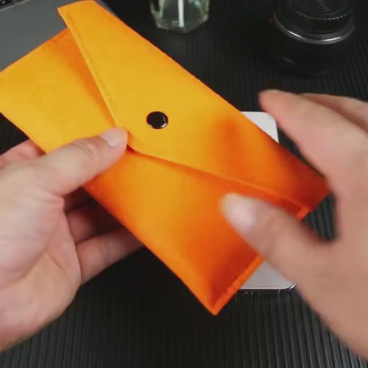 Capa para iPhone Couro Laranja