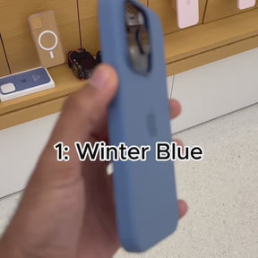 Capa para iPhone de Silicone Azul Winter Série 15